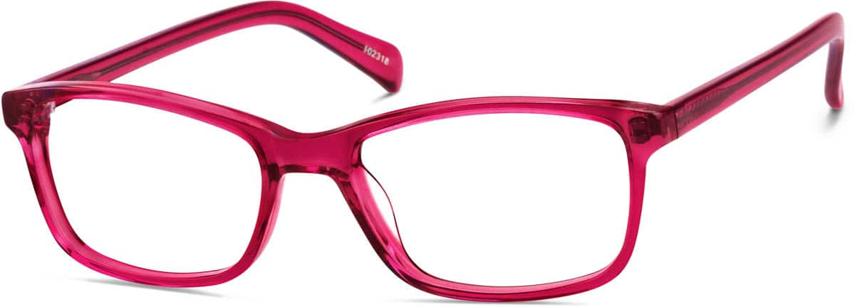 Angle view of Rectangle Glasses 102318 in Red