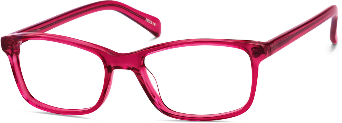 Zenni Womens Bold Rectangle Prescription Glasses Red Plastic Full Rim Fram