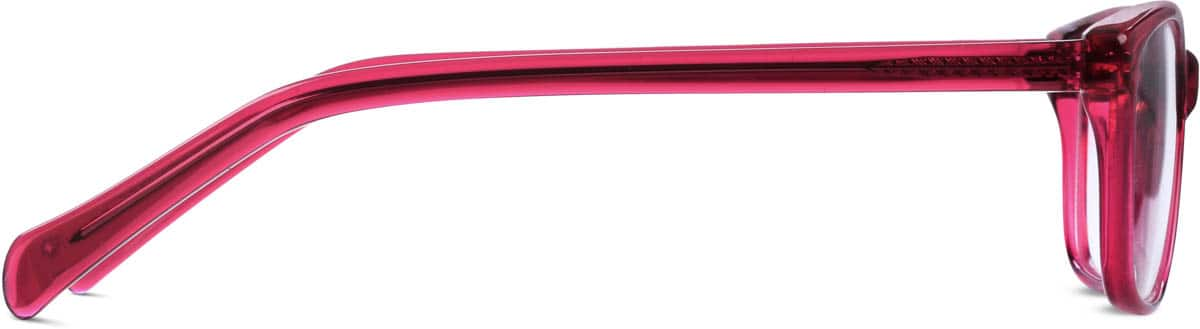 Side view of Rectangle Glasses 102318 in Red