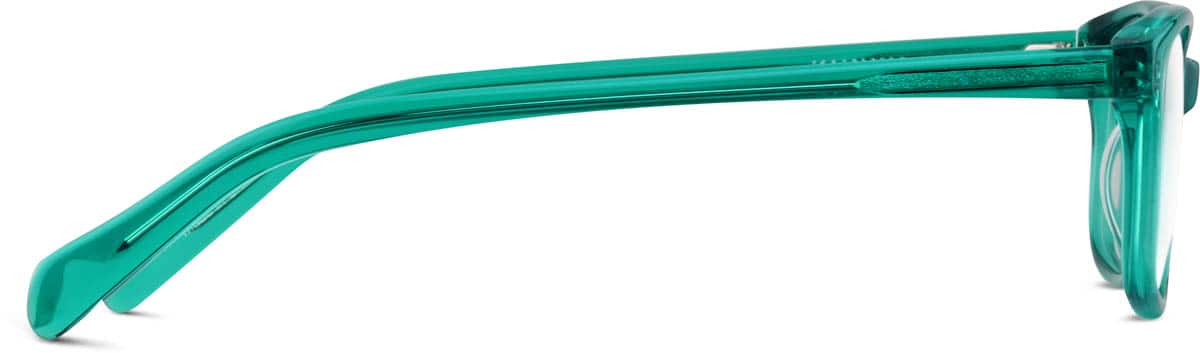 Side view of Rectangle Glasses 102324 in Green