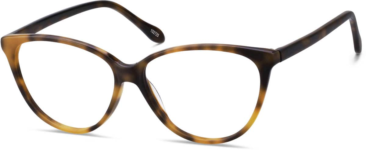 Angle view of Cat-Eye Glasses 102725 in Tortoiseshell