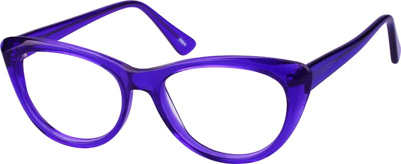 Angle view of Cat-Eye Glasses 102816 in Purple