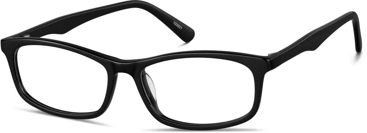 Angle view of Rectangle Glasses 103021 in Black