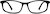 Front view of Rectangle Glasses 103021 in Black thumbnail