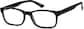 Angle view of Rectangle Glasses 103121 in Black thumbnail