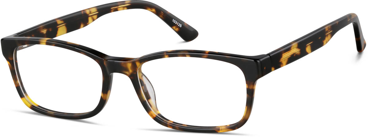 Zenni Classic Rectangle Prescription Glasses Tortoiseshell Plastic Full Rim