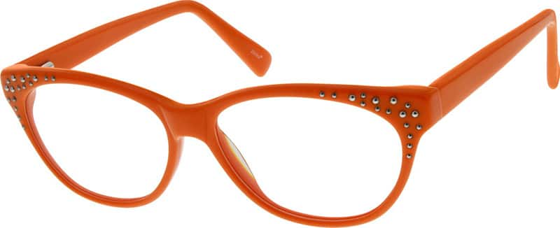 Angle view of Oval Glasses 104022 in Orange