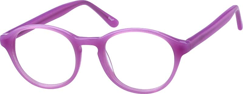 Angle view of Round Glasses 104117 in Purple