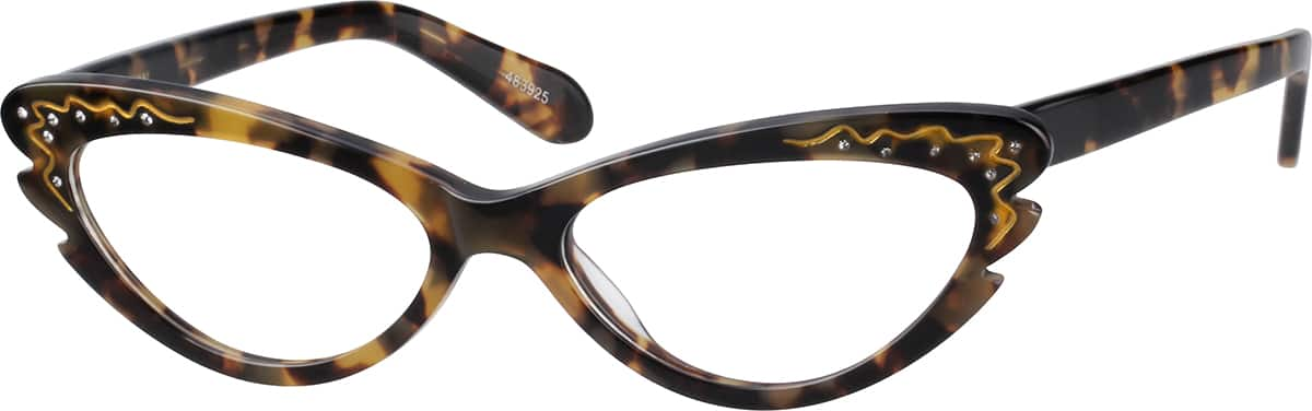 Angle view of Cat-Eye Glasses 10483925 in Tortoiseshell