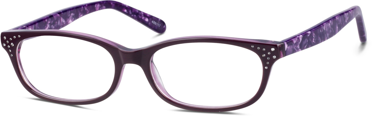Zenni Womens Oval Prescription Glasses Purple Plastic Full Rim Frame