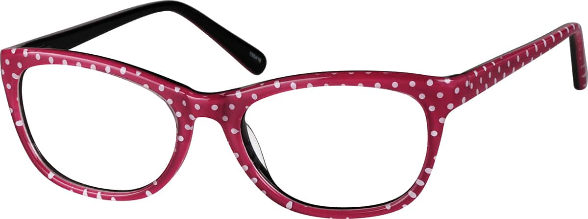 1pc Unisex Red Polka Dot Patterned Pc Oversized Square Frame Anti-blue  Light Clear Lens Glasses