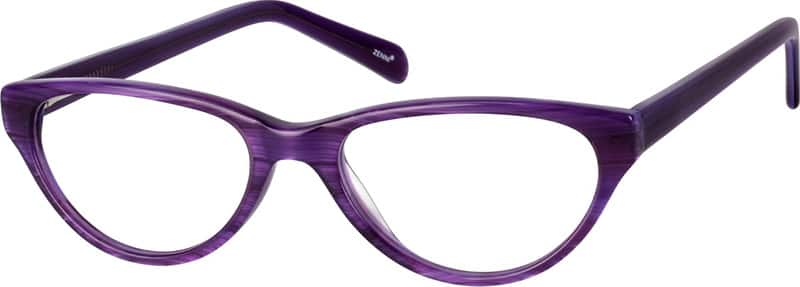 Angle view of Oval Glasses 105517 in Purple