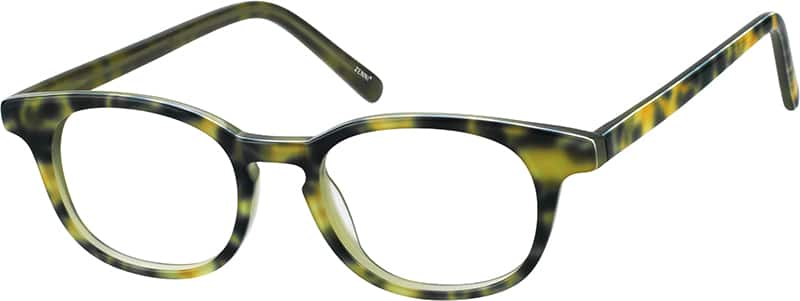 Angle view of Round Glasses 105724 in Green