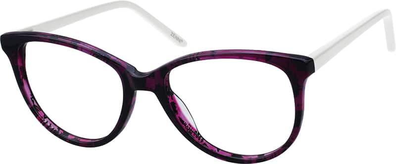 Angle view of Cat-Eye Glasses 105917 in Purple