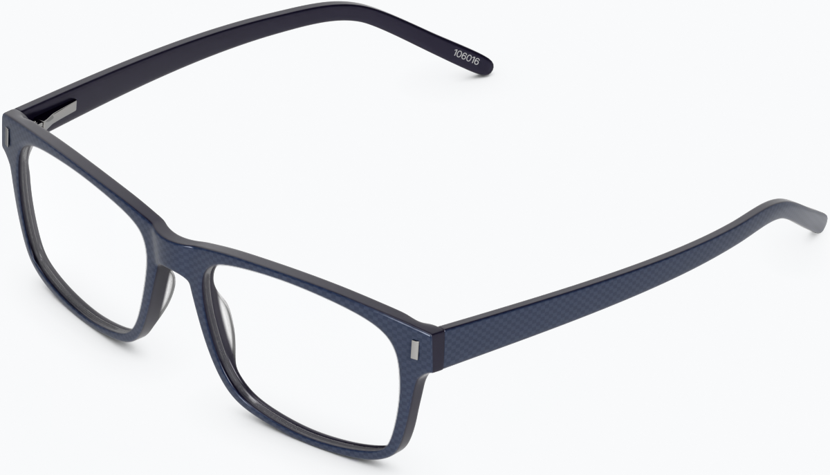Angle view of Rectangle Glasses 106016 in Blue thumbnail