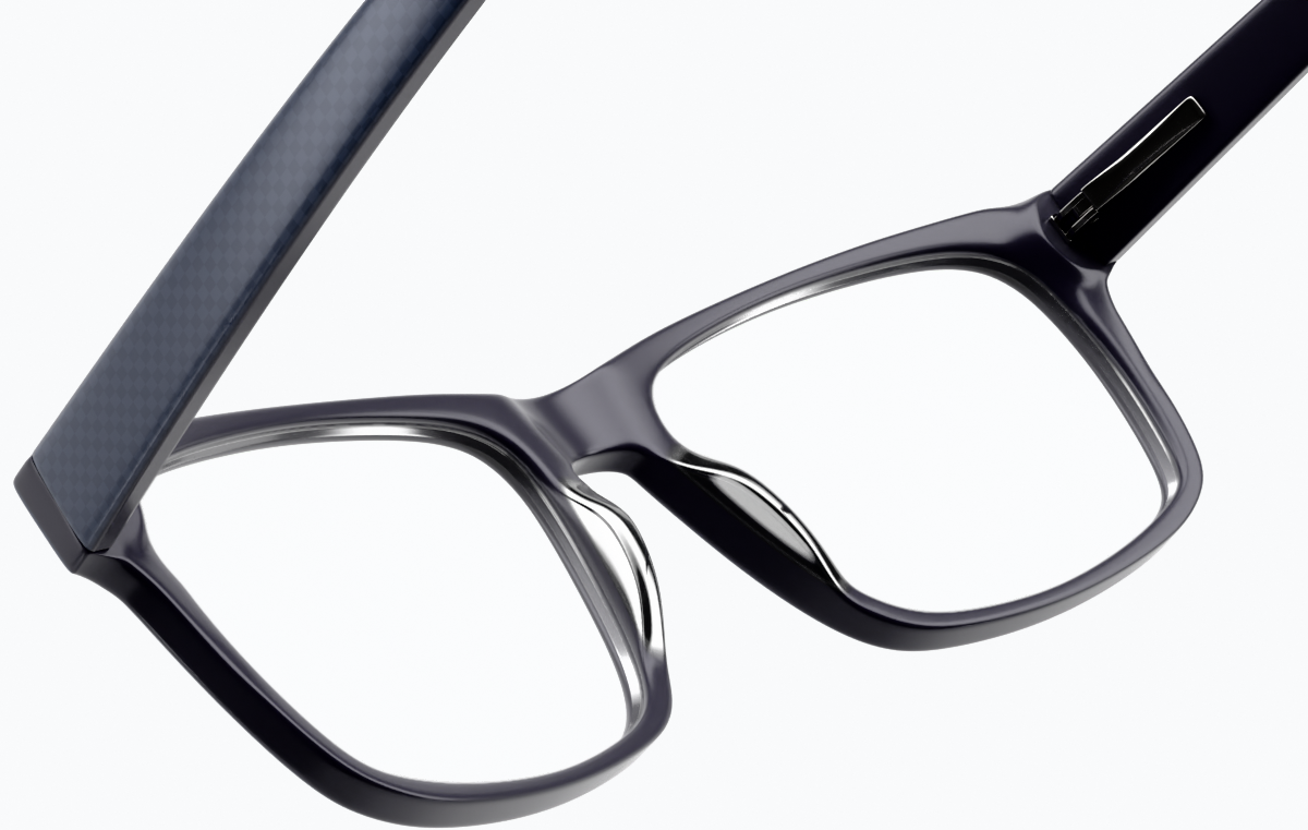 See-through view of Rectangle Glasses 106016 in Blue thumbnail