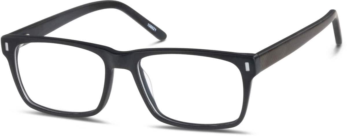 Angle view of Square Glasses 106021 in Black