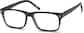 Angle view of Rectangle Glasses 106021 in Black thumbnail