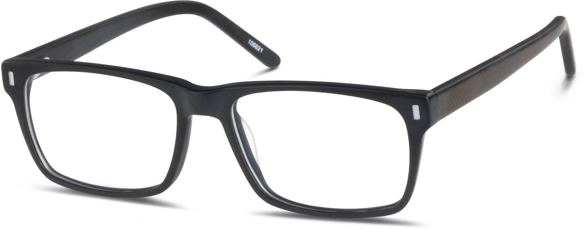 Zenni Mens Classic Square Prescription Glasses Black Plastic Full Rim Frame