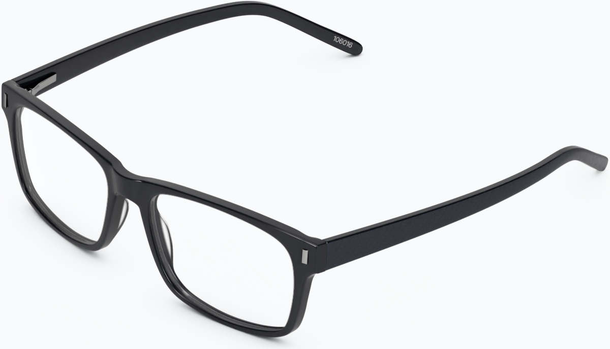 Angle view of Rectangle Glasses 106021 in Black thumbnail