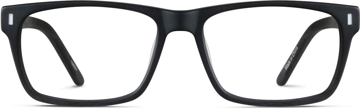 Front view of Square Glasses 106021 in Black