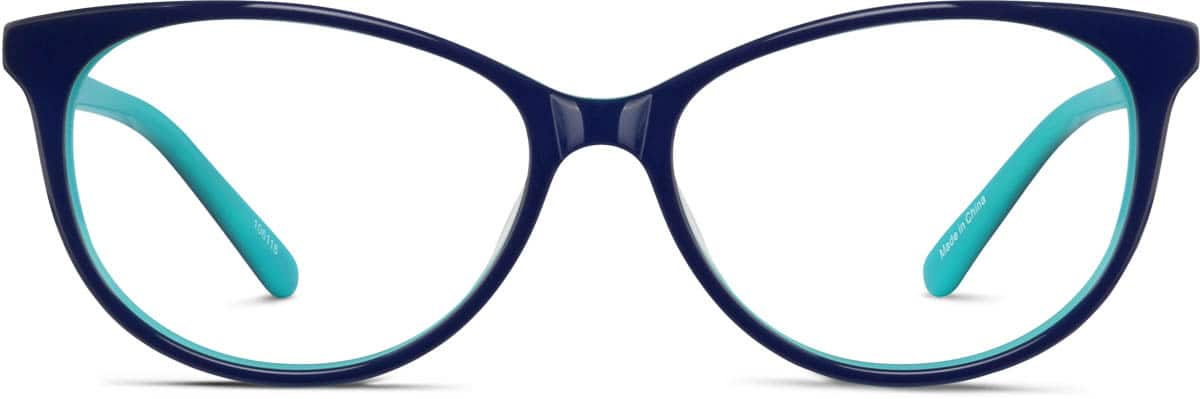 Front view of Oval Glasses 106116 in Blue