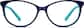 Front view of Oval Glasses 106116 in Blue thumbnail