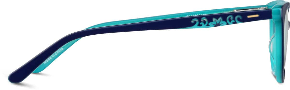 Side view of Oval Glasses 106116 in Blue