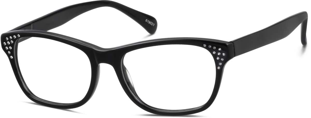 Angle view of Square Glasses 10619021 in Black