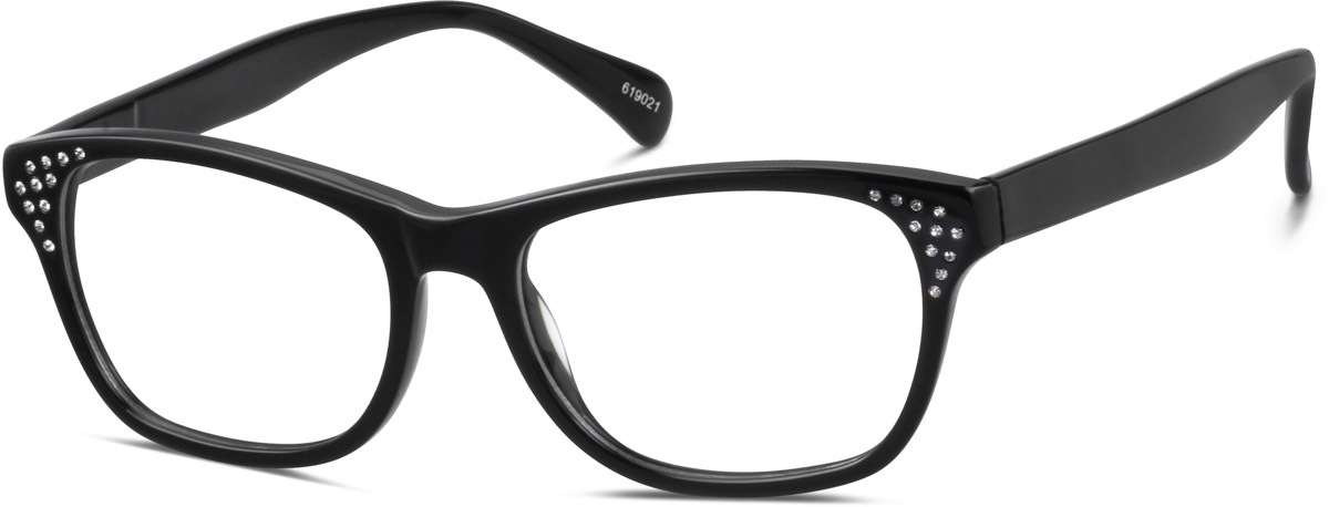 Zenni Womens Square Prescription Glasses Black Plastic Full Rim Frame