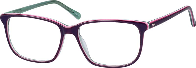 Angle view of Square Glasses 106517 in Purple