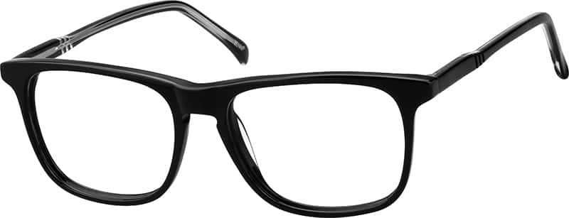 Angle view of Square Glasses 106721 in Black