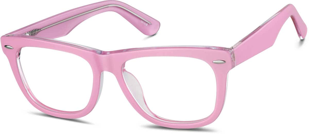 Angle view of Square Glasses 107219 in Pink