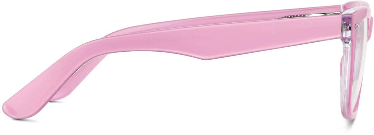 Side view of Square Glasses 107219 in Pink