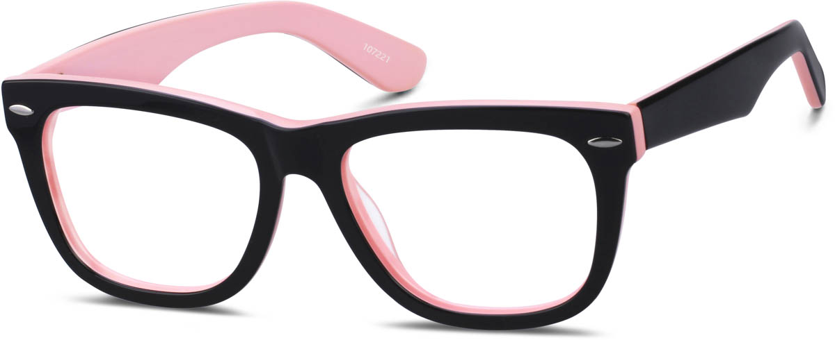 Zenni Womens Square Prescription Glasses Black Plastic Full Rim Frame