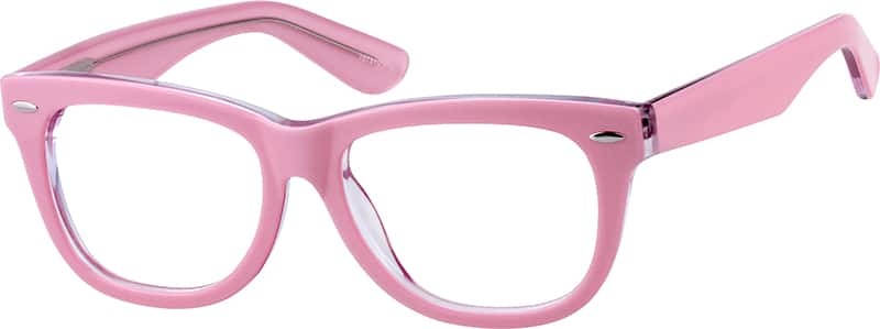 Angle view of Square Glasses 107319 in Pink