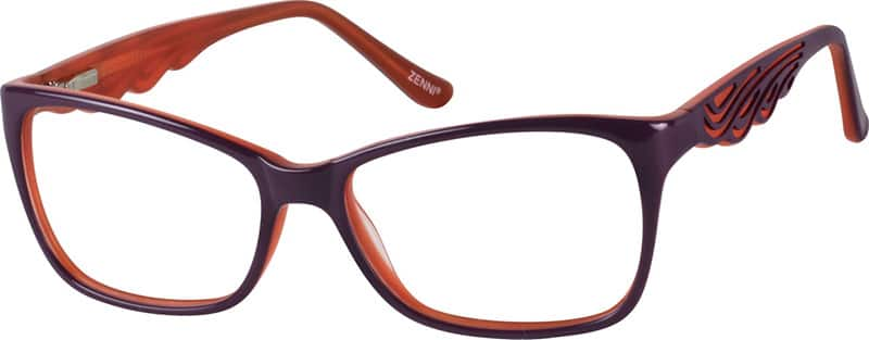 Angle view of Square Glasses 107817 in Purple