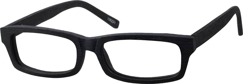 Angle view of Rectangle Glasses 108221 in Black