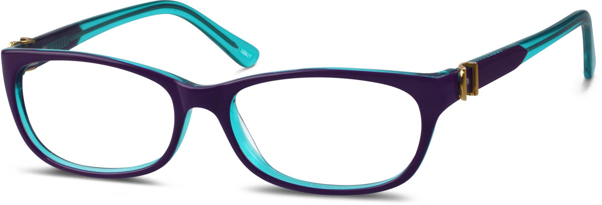 Zenni Womens Rectangle Prescription Glasses Purple Plastic Full Rim Frame