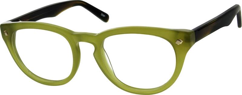 Angle view of Round Glasses 108924 in Green