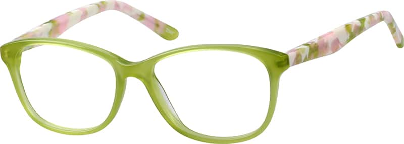 Angle view of Square Glasses 109224 in Green