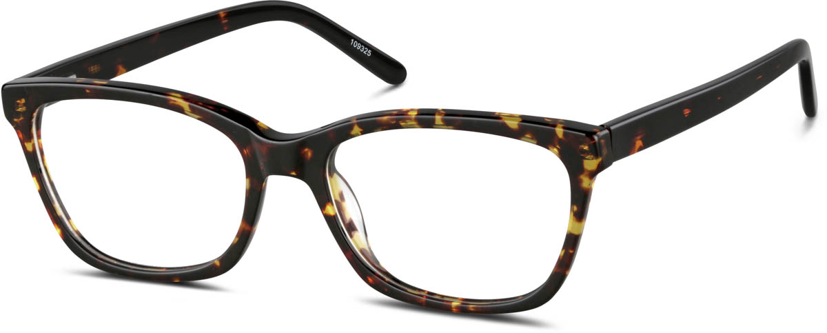 Zenni Square Prescription Glasses Tortoiseshell Plastic Full Rim Frame