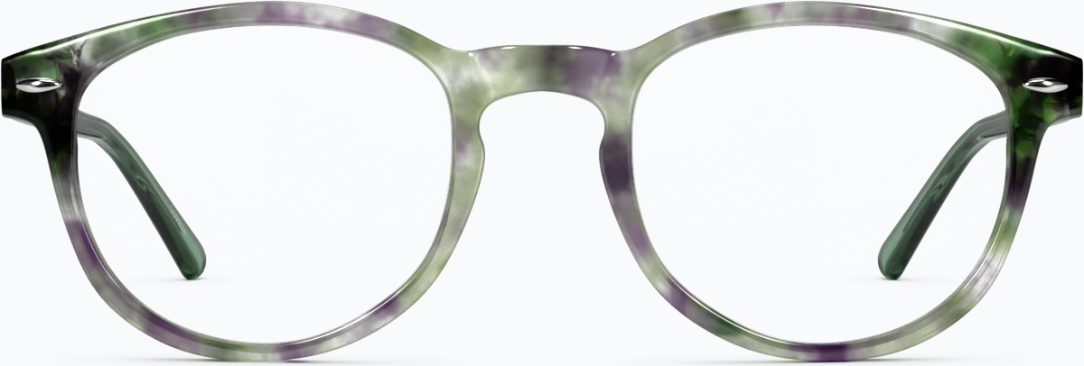 Front view of Round Glasses 109824 in Green Tortoisehell thumbnail