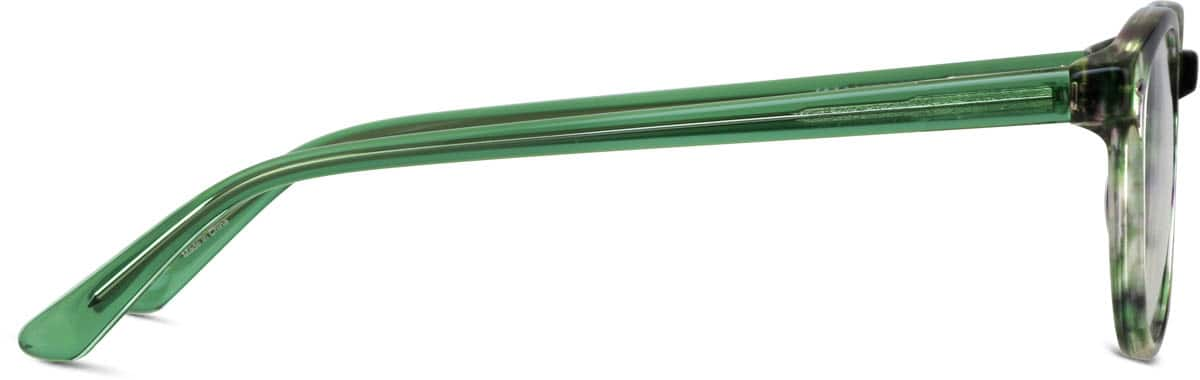 Side view of Round Glasses 109824 in Green Tortoisehell