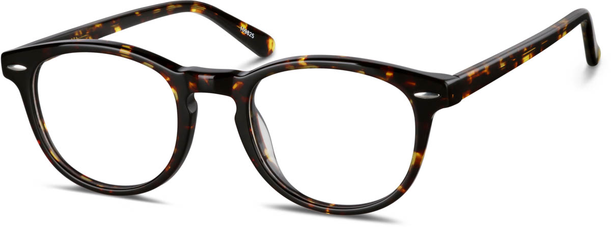 Zenni Retro Round Prescription Glasses Tortoiseshell Plastic Full Rim Frame