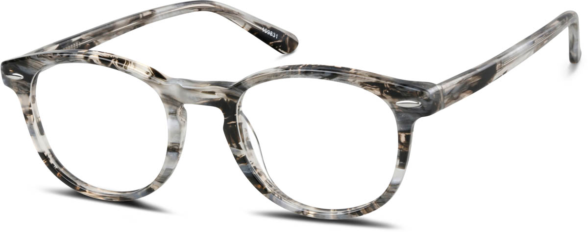 Zenni Retro Round Prescription Glasses Black Tortoiseshell Plastic Full Rim Frame