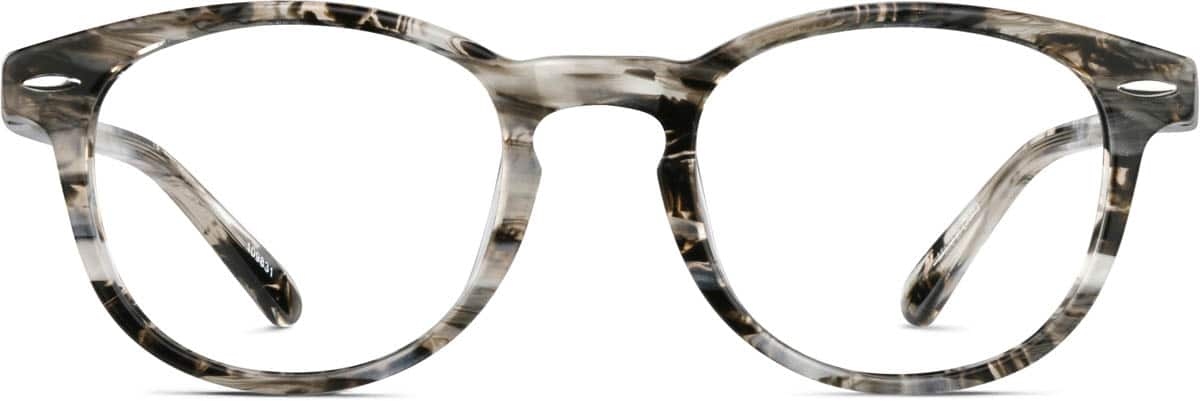 Front view of Round Glasses 109831 in Granite