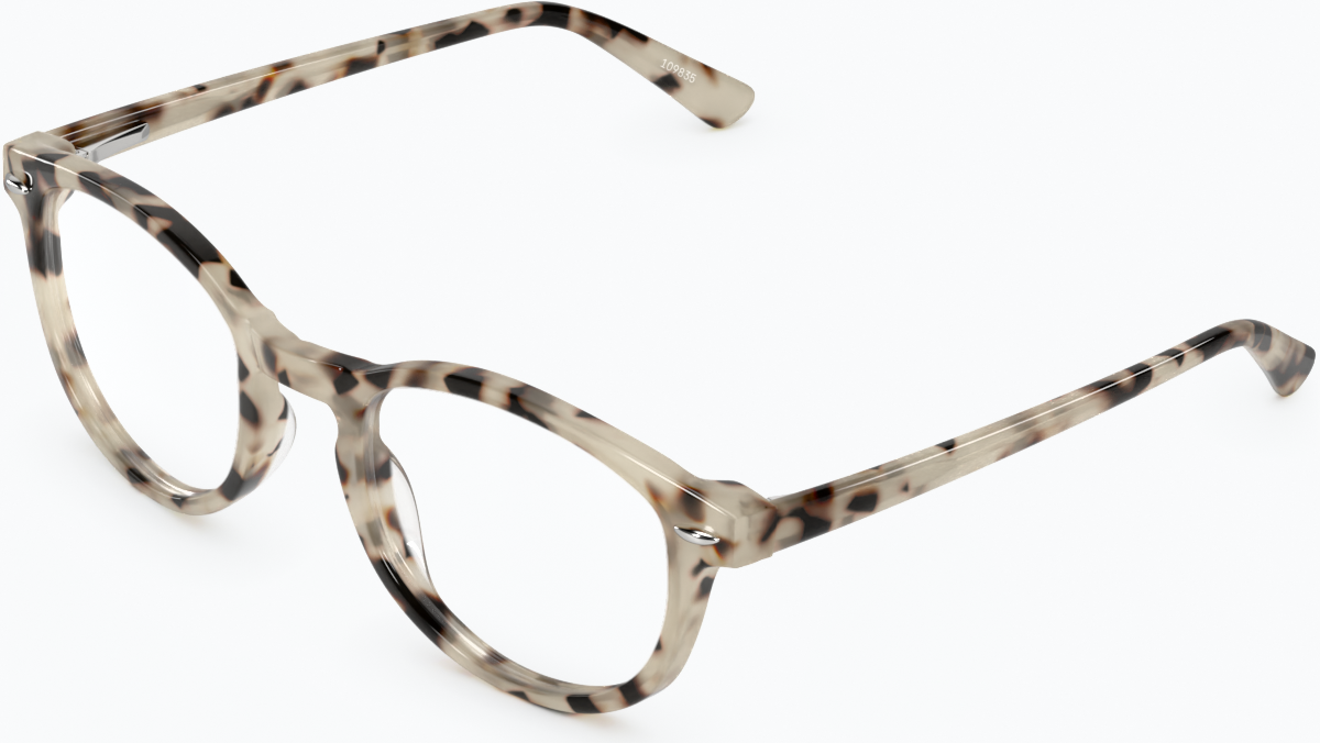 Angle view of Round Glasses 109835 in Ivory Tortoiseshell thumbnail