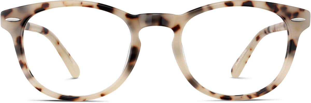 Front view of Round Glasses 109835 in Ivory Tortoiseshell