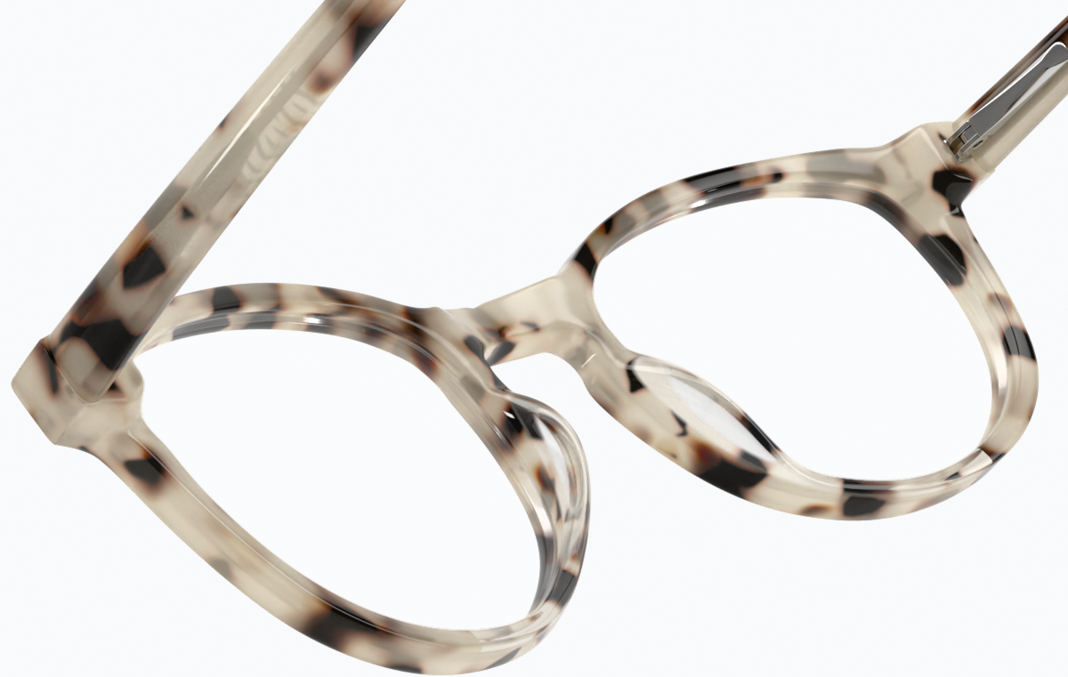 See-through view of Round Glasses 109835 in Ivory Tortoiseshell thumbnail